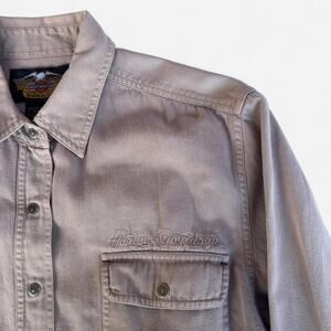 Harley davidson heavy cotton button up